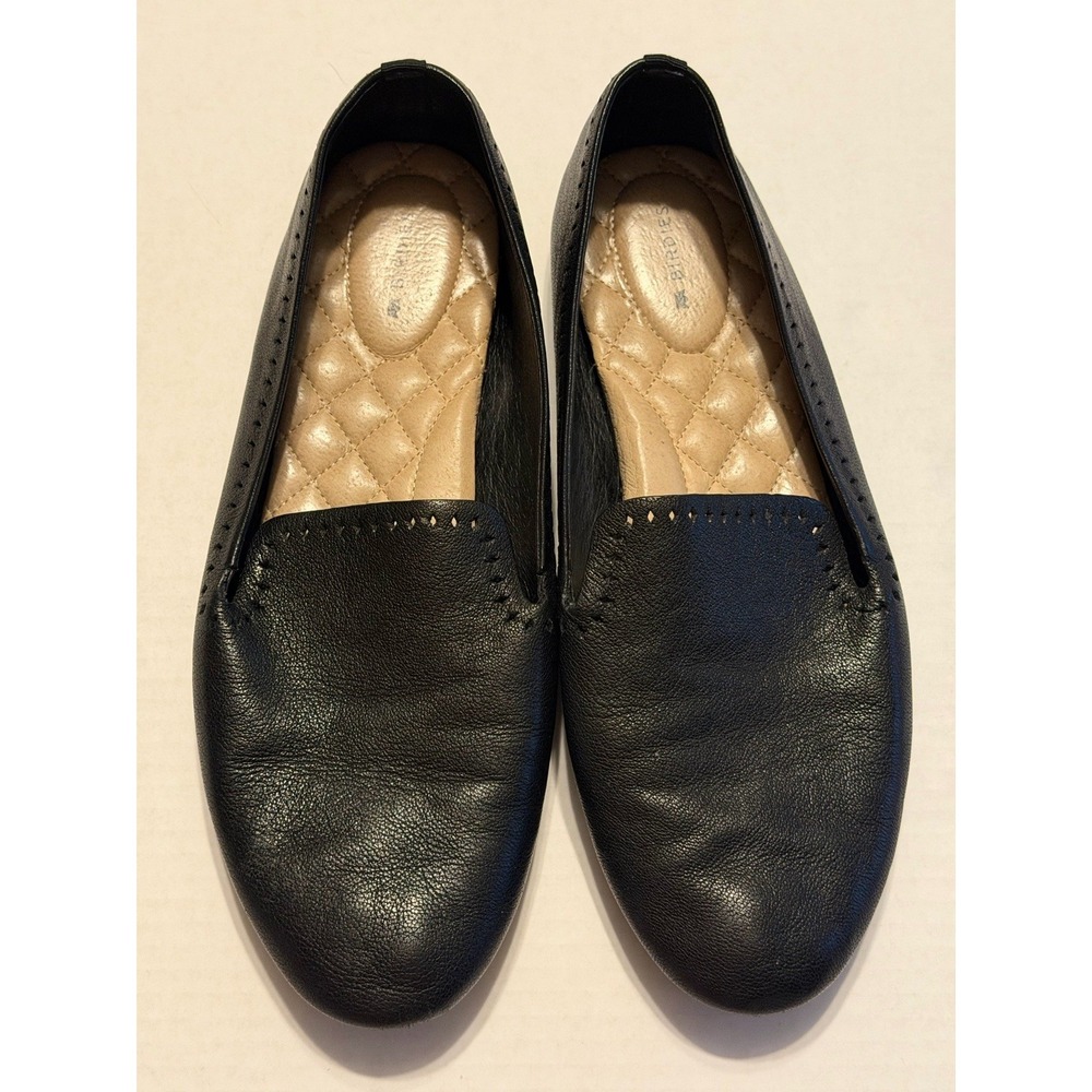 Birdies The Starling Women's 10.5 Black Leather Loafer Flats Smoking Slipper